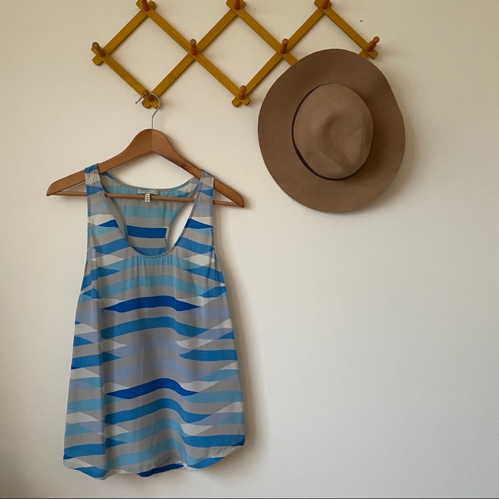 Joie | Silk racerback tank top shirt blue